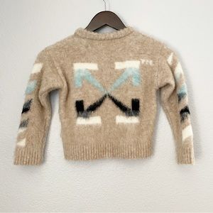 OFF-WHITE Kids Off-Brushed Wool Alpaca Blend Sweater 6